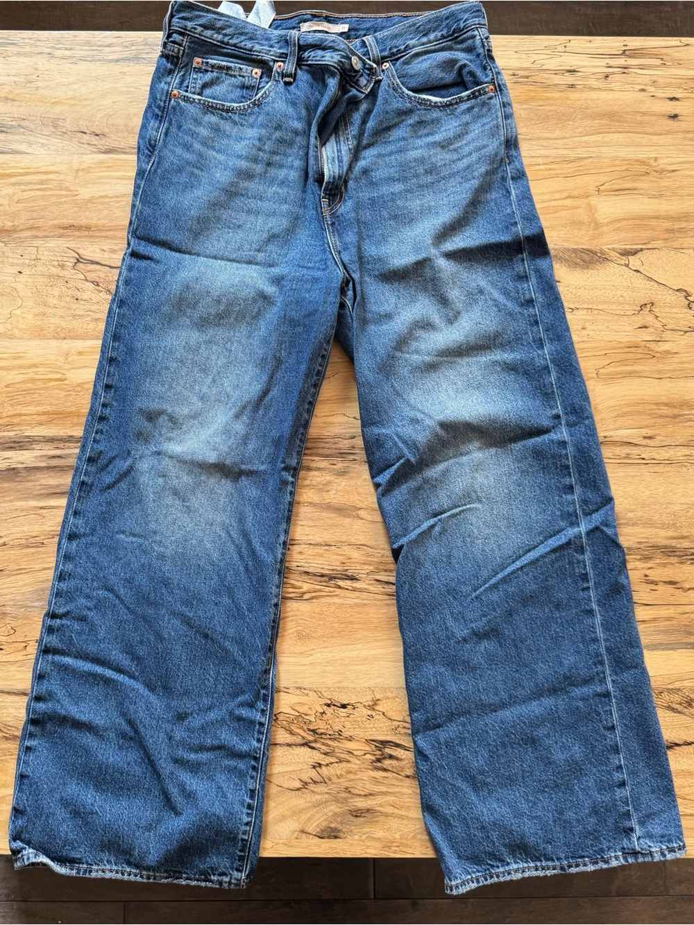 Levi's Women’s Ribcage Wide Leg Jeans in Faded Blue Wash